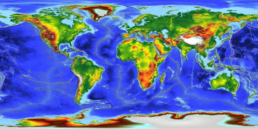 Elevation Map Of The Earth